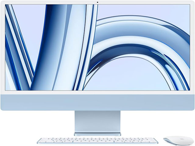中古iMac Retina 4.5K Apple M3チップ(8コア) 24インチ　ブルー MQRR3J/A(中古)